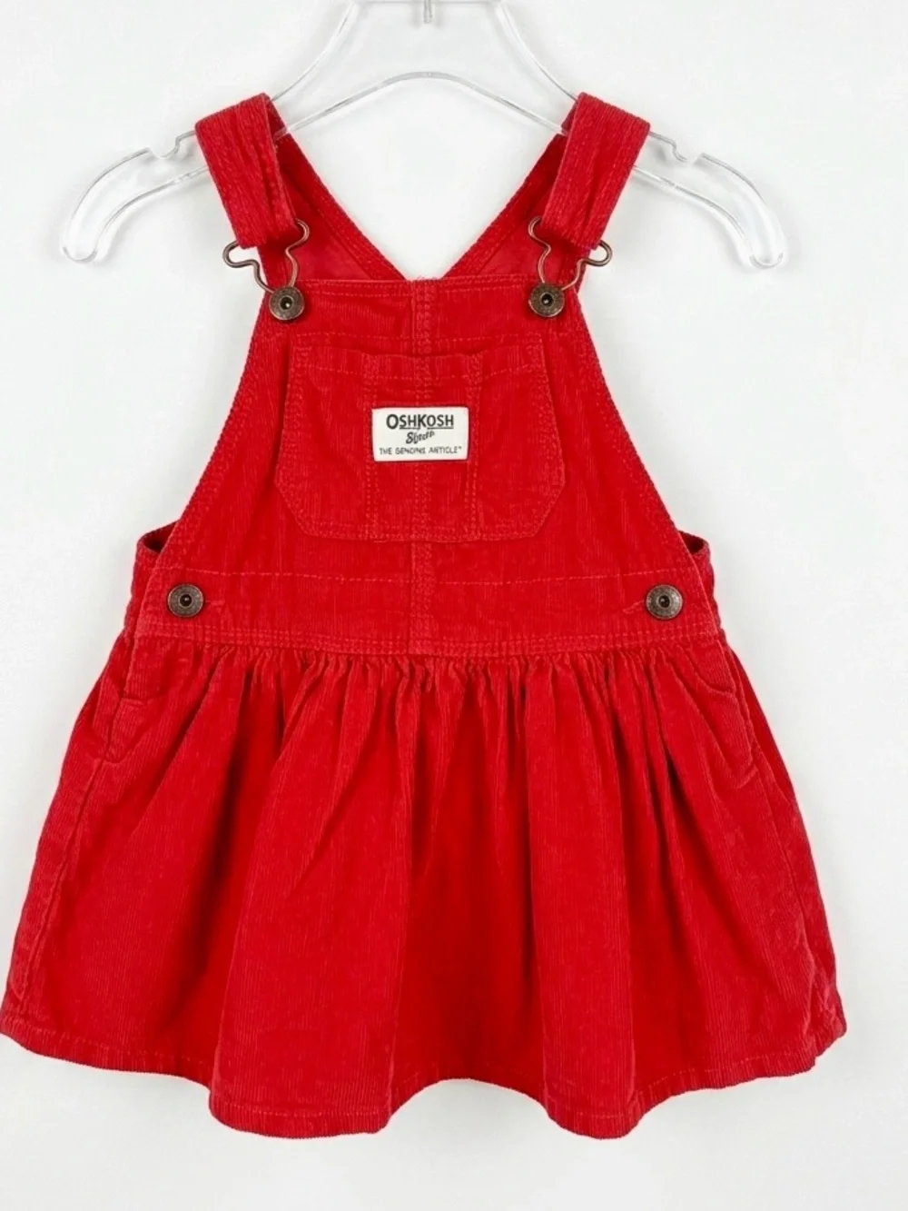 OshKosh Red Corduroy Ruffle Dress